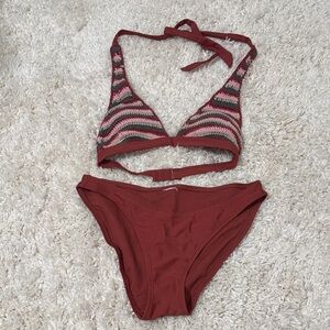 Target bikini set. Tan color with Striped design